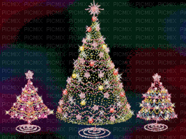 3 tree Christmas - 免费动画 GIF