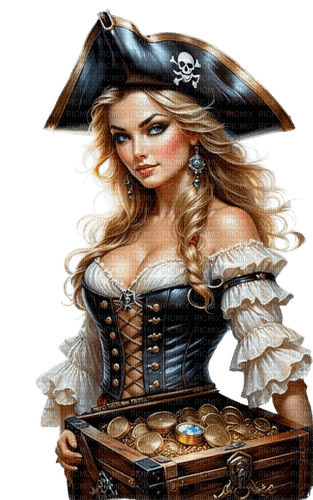 girl, frau, woman, femme, piraten, pirat - 免费PNG