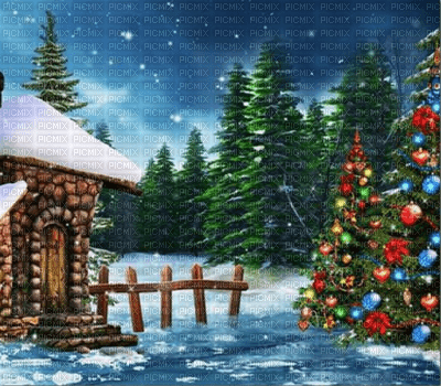 winter, christmas landscape - png gratuito