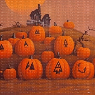 Orange Pumpkin Patch and House - δωρεάν png