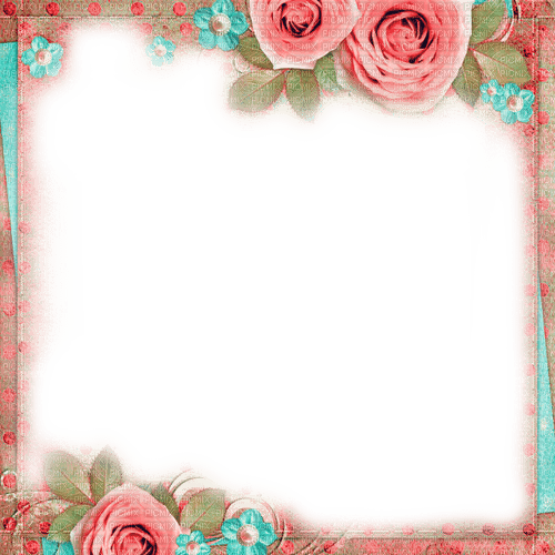 Roses.Frame.Pink.Blue - By KittyKatLuv65 - бесплатно png