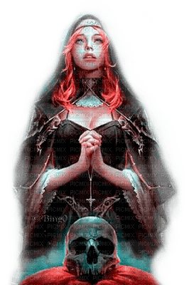 Y.A.M._Gothic Fantasy woman skull - zadarmo png