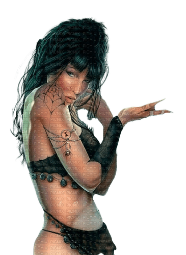 dark gothic woman dolceluna pinup art - PNG gratuit