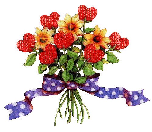 Blumenstrauss mit Herz - Free animated GIF