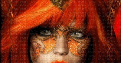 woman orange hair  bp - zdarma png