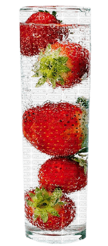 glass with strawberry by nataliplus - 免费PNG