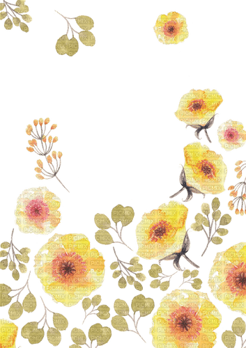 yellow flowers Bb2 - png ฟรี