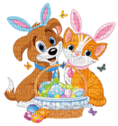 Kaz_Creations Easter Deco Cute Puppy and Kitten With Bunny Ears - png grátis