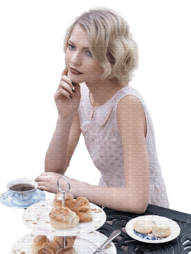femme et café - nemokama png
