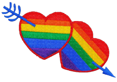 gay pride hearts patch - png gratis