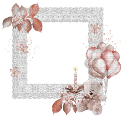 frame cadre rahmen tube spring birthday pink overlay fond background - PNG gratuit
