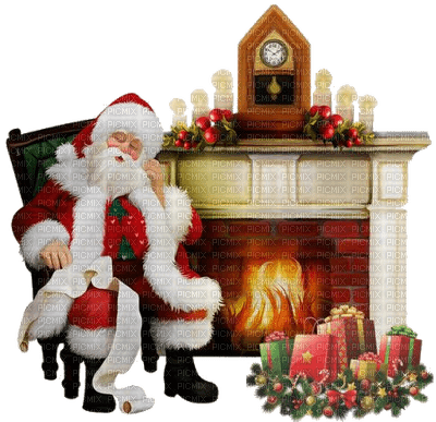 santa claus Père Noël weihnachtsmann man homme     christmas noel xmas weihnachten Navidad рождество natal tube  fireplace room chambre zimmer kamin cheminée - png ฟรี