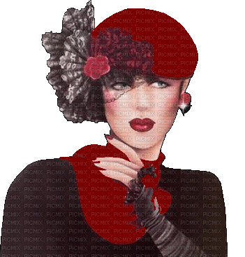 femme chapeau - Δωρεάν κινούμενο GIF