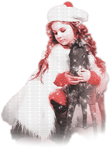 soave children girl winter christmas horse toy - nemokama png