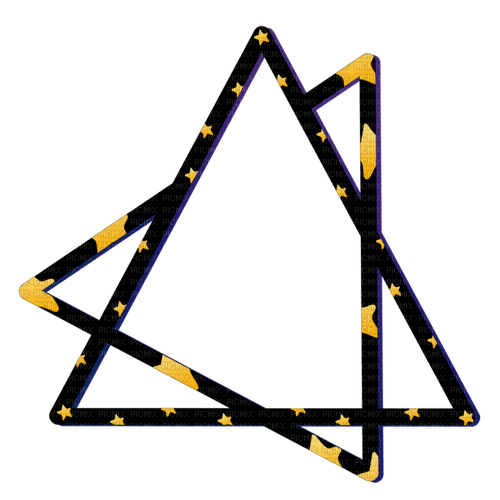 Triangle Frame darkblue stars - ingyenes png