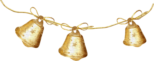 Christmas.Bells.Gold - PNG gratuit