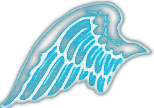 neon blue angel wing - Free PNG