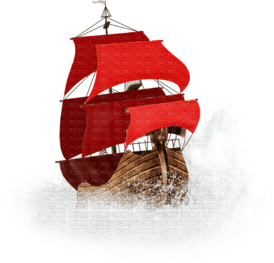 soave deco summer ship red brown - PNG gratuit