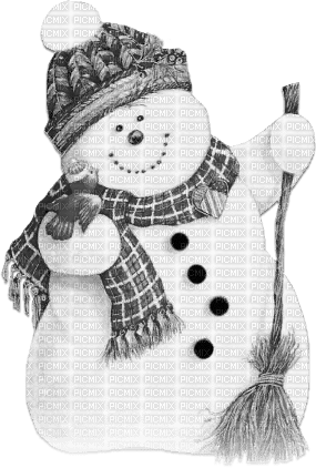 soave deco winter christmas snowman black white - фрее пнг