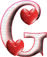 Kaz_Creations Alphabets With Heart Pink Colours Letter G - GIF animé gratuit