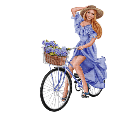 Kaz_Creations Woman Femme Colours Colour-Girls Bicycle Bike - Free PNG