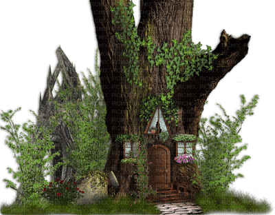 Fantasy Fairy Tree House - zdarma png