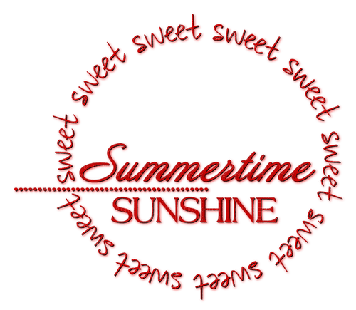 Sweet Summertime Sunshine.Text.Red - zadarmo png