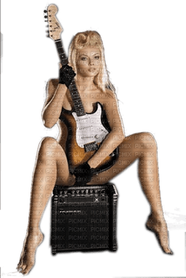 Kaz_Creations Woman Femme With Guitar - PNG gratuit