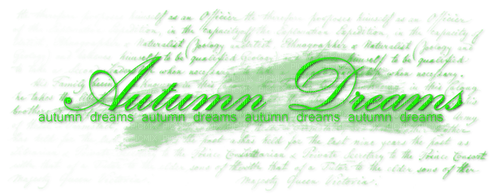 Autumn.Dreams.Text.Green - Free PNG