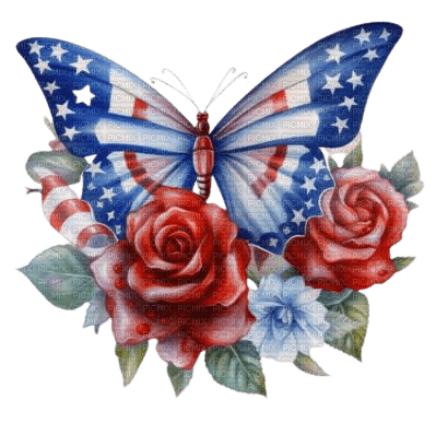 Butterfly Flower USA - Bogusia - ücretsiz png