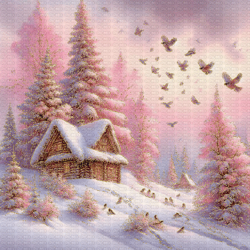 Winter landscape - GIF animasi gratis