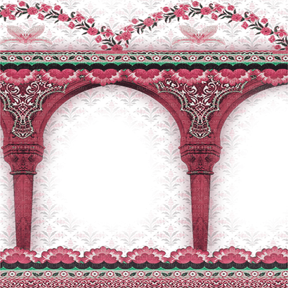 SOAVE FRAME INDIA pink green - PNG gratuit