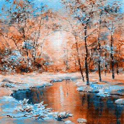 soave background animated winter forest water - Gratis animerad GIF
