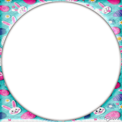 soave frame circle easter bunny eggs children baby - 免费PNG
