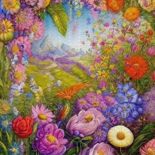 springtimes spring background vintage painting - фрее пнг