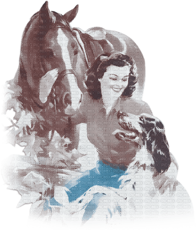 soave woman horse vintage dog autumn - png gratuito