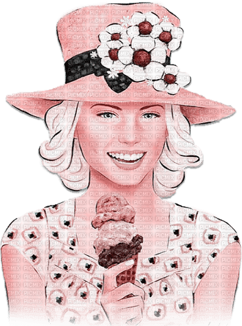 soave woman fashion hat summer vintage ice-cream - δωρεάν png