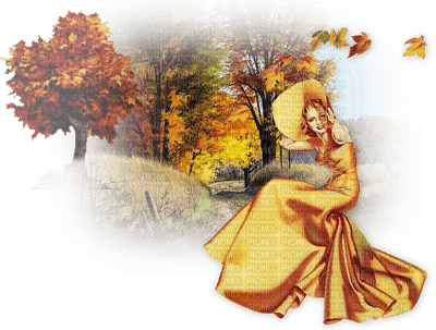 Kaz_Creations Woman Femme Autumn Paysage Scenery - 免费PNG