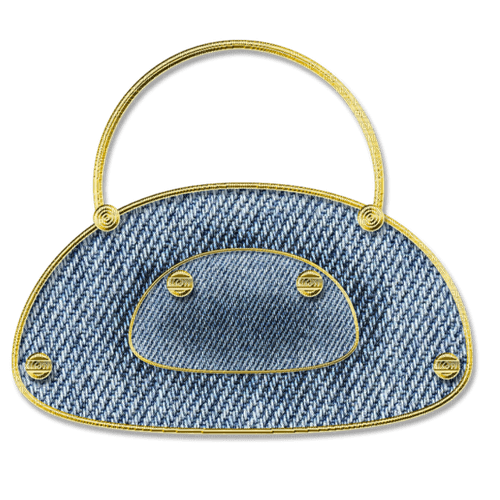 Bag Blue Gold Jeans - Bogusia - Free PNG