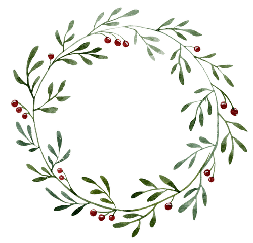 green leaves wreath Bb2 - png gratuito