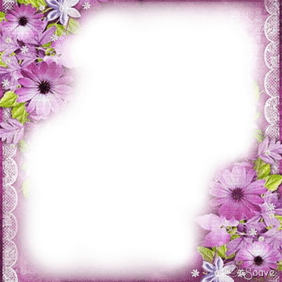 soave frame flowers  spring vintage lace purple - darmowe png