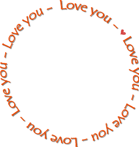 Love you.Frame.Circle.Text.Red.Victoriabea - gratis png