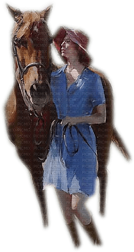 Woman and Horse - darmowe png