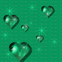 green hearts - GIF animado gratis