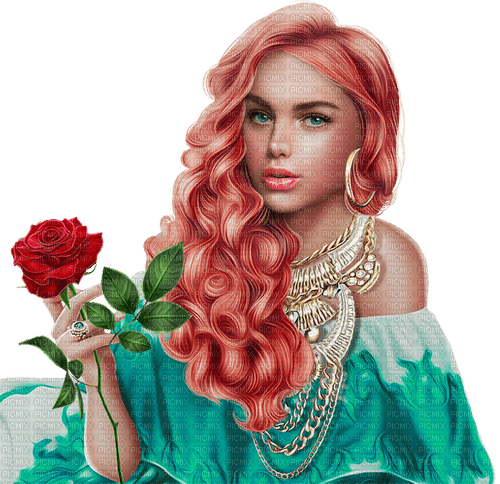 Woman. Rose.  Leila - gratis png