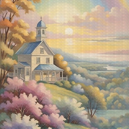 pastel landscape background - gratis png