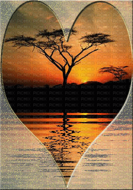 coucher de soleil en coeur Magixia4 - Безплатен анимиран GIF