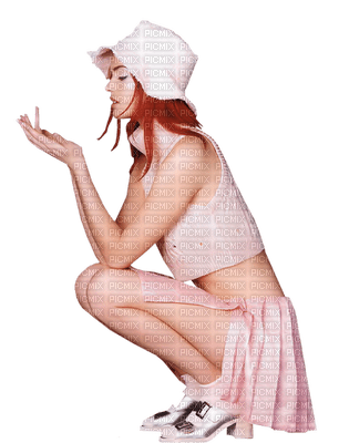 Kaz_Creations Woman Femme Redhead  Pink - Free PNG
