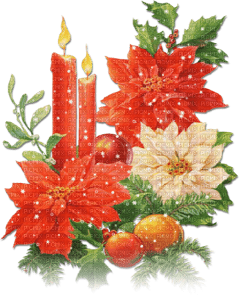 soave deco christmas flowers candle vintage - бесплатно png