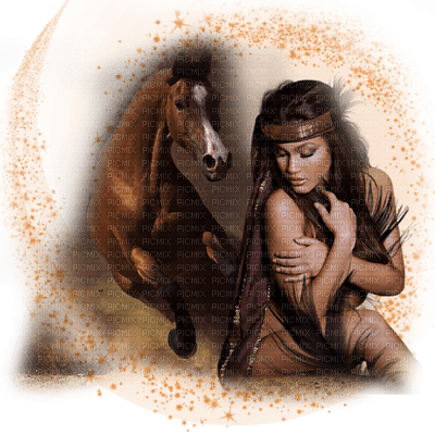 woman with horse bp - бесплатно png